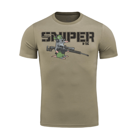 M-Tac T-Shirt Talpa med sjovt print af sniper muldvarp i beige bomuldsblanding