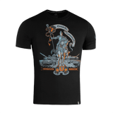 M-Tac T-Shirt Steel Knight visar ridder og kampvogne, symboliserer ukrainsk styrke og mod, designet til Ukraines stålryttere.