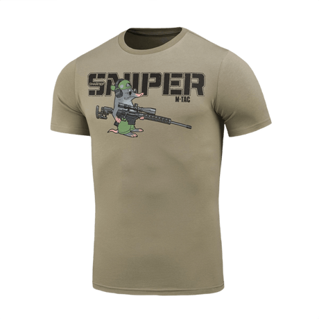 M-Tac T-Shirt Talpa med blind muldvarp-sniper motiv, humoristisk design i blød bomuldsblanding.