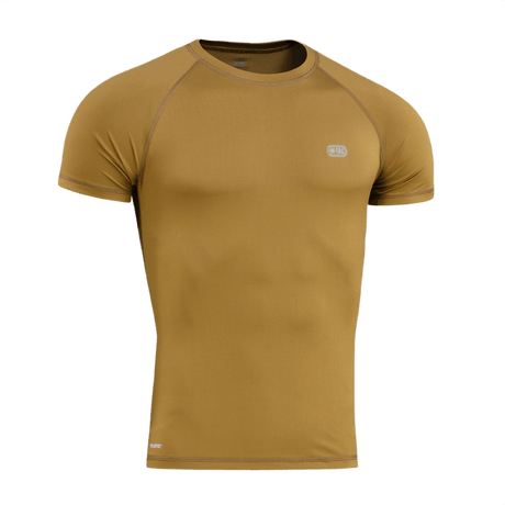 M-Tac T-shirt Ultra Light Polartec i gul farve, perfekt til træning og outdoor, fremstillet af svedtransporterende Power Dry® materiale.