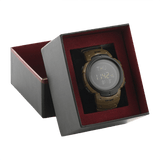 M‑Tac Taktisk Compass Ur i gaveæske, velegnet til udendørs eventyr, vandtæt med elektronisk kompas og stopur funktioner.