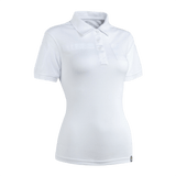 M-Tac Tactical Polo-Shirt 65/35 Lady til kvinder i hvid, lavet af komfortabel bomulds-polyester blanding med velcro på ærmer, bryst og ryg.