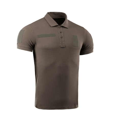 M-Tac Tactical Polo Shirt 65/35, designet til politiuniformer med bomuld og polyester, velcro-paneler til patches, komfortabel og holdbar.