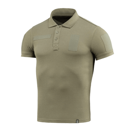 M-Tac Tactical Polo Shirt 65/35 til politiuniformer, i bomuld/polyester med velcro-paneler, designet til komfort og holdbarhed.
