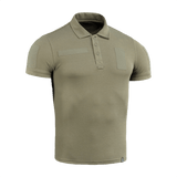 M-Tac Tactical Polo Shirt 65/35 i khaki til uniformer og sikkerhedsarbejde, let og elastisk med velcro-paneler til patches