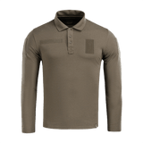 M-Tac Tactical Polo Shirt Langærmet 65/35 i olivengrøn farve med velcro-paneler. Ideel til politi- og sikkerhedsarbejde.