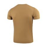 M-Tac Tactical Sweat-Wicking T-Shirt Summer i beige, lavet af 100% polyester med svedtransporterende og hurtigtørrende egenskaber.