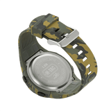 M-Tac Tactical Ur 2166 i camouflage, med stålkasse, vandresistens 5ATM, robust til udendørs og taktisk brug. Batterikode CR2430.