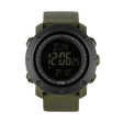 M-Tac Tactical Ur med Kompas 2095 i olivengrøn med digital display og funktionsknapper, ideel til udendørs eventyr i naturen