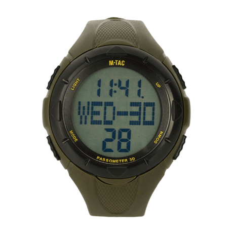 M‑Tac Taktisk Ur med Pedometer med digitalt display, ideelt til sport og udendørs aktiviteter.