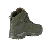 M-Tac Taktiske Demi-Season Støvler Pro Line i grøn, med slidstærkt suede og Cordura, samt en patenteret Vibram-sål for optimal ydeevne.