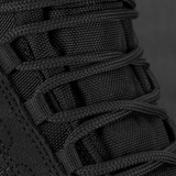 Nærbillede af snørebånd på M-Tac Taktiske Demi-Season Støvler Pro Line i sort Cordura og suede materialer.