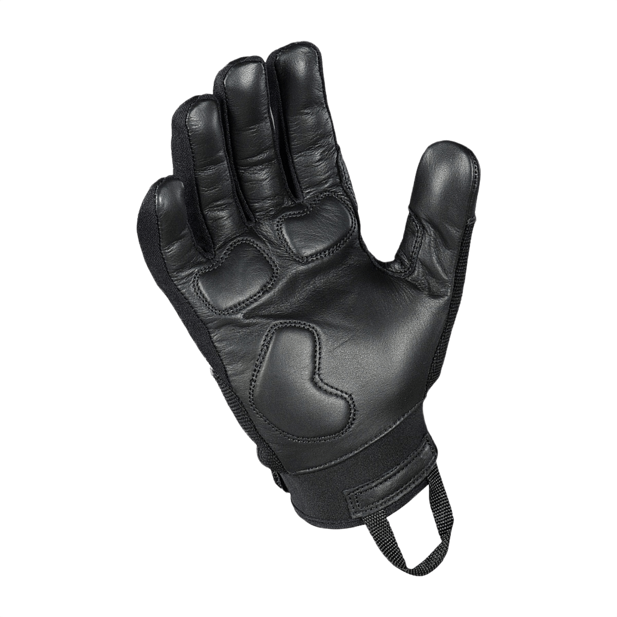 M-Tac Handsker Police Gen.2 taktiske handsker i læder med polstrede håndflader og Velcro, designet til sikkerheds- og politibrug.