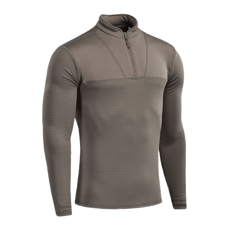 M-Tac Thermal Fleece Trøje Delta Level 2 i brun, ideel til kolde klimaer med fugttransporterende polyester og YKK-lynlås.