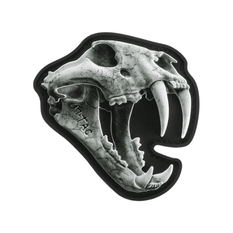 M‑Tac Patch Old Tiger med tigerkranium-design, 3D PVC, dimensioner 8 x 6,5 cm, velcro fastgørelse for tøj og udstyr, hyldende ukrainske soldater.