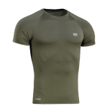 M-Tac T-shirt Ultra Light Polartec i grøn til træning, hurtigtørrende og svedtransporterende med reflekterende logo.