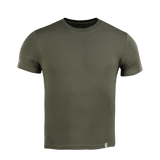 M-Tac T-shirt 93/7 i olivengrøn, lavet af 93% bomuld og 7% elastan, ideel til hverdags- og aktiv brug, komfortabel og holdbar