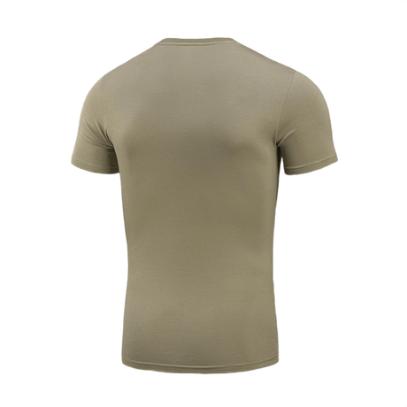 M-Tac T-shirt 93/7 i beige, set bagfra, lavet af 93% bomuld og 7% elastan for komfort og holdbarhed, velegnet til daglig brug og sport.
