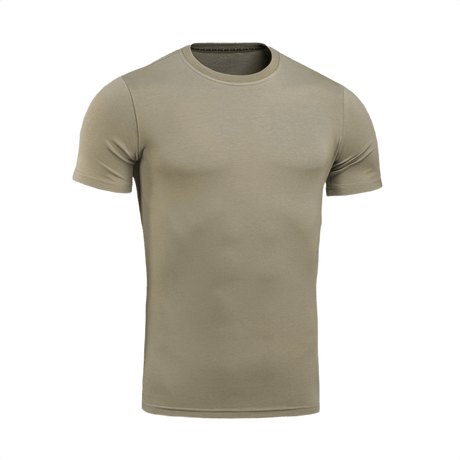 M-Tac T-shirt 93/7 i beige, holdbar og komfortabel med 93% bomuld og 7% elastan til hverdagsbrug og aktivt liv.