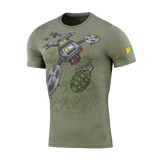 M-Tac T-Shirt Quadcopter med drone- og granatdesign, lavet af bomuld og elastan for komfort og bevægelsesfrihed.