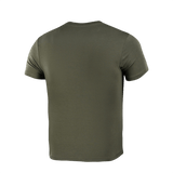 M-Tac T-shirt 93/7 i olivengrøn farve set bagfra, lavet af 93% bomuld og 7% elastan, ideel til hverdagsbrug og sport