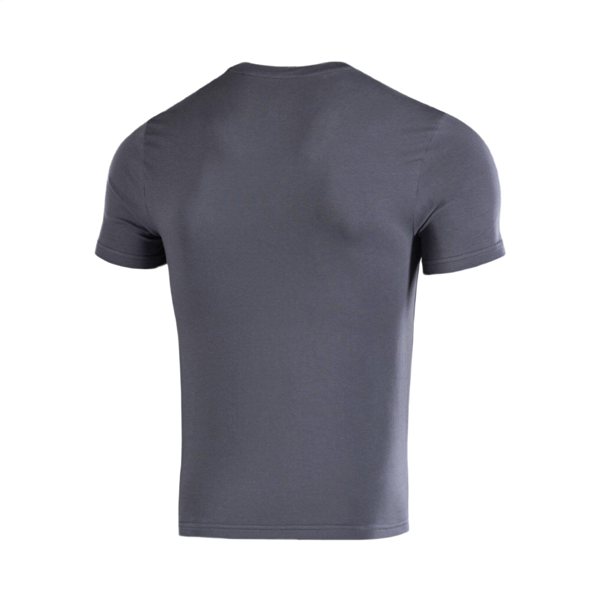 M-Tac T-shirt 93/7 i grå, set bagfra, lavet af 93% bomuld og 7% elastan, ideel til hverdags- og aktiv brug, bevarer formen efter vask.