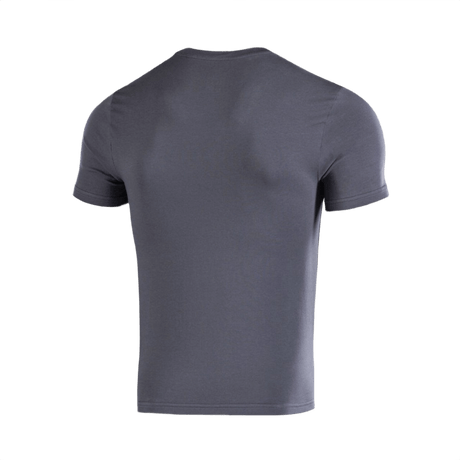 M-Tac T-shirt 93/7 i grå, set bagfra, lavet af 93% bomuld og 7% elastan, ideel til hverdags- og aktiv brug, bevarer formen efter vask.