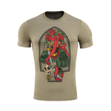 M-Tac T-Shirt Motanka med Motanka-dukke design, traditionelt ukrainsk outfit og tekst "M-TAC. Terra Cosaccorum" illustreret foran.