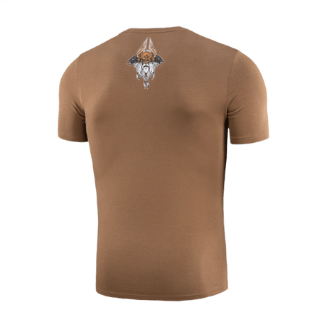 M-Tac T-Shirt Odin med print af Odin, Hugin og Munin, nordisk mytologi, Valhalla Calling, brun T-shirt i bomulds- og elastanblanding