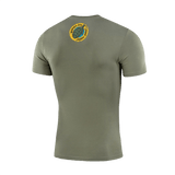 M-Tac T-Shirt Quadcopter med patriotisk motiv på ryggen i grønt design, holdbar og komfortabel for UAV-operatører.