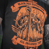 M-Tac T-shirt Black Sea Expedition med MagnaColours® print, ideel til jagt og fiskeri, lavet af 93% bomuld for komfort og holdbarhed.