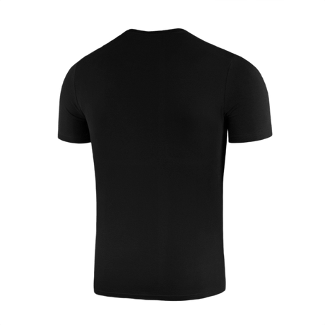 Bagside af M-Tac T-Shirt Steel Knight, inspireret af Ukraines tanksoldater, fremstillet af blød og elastisk stof.