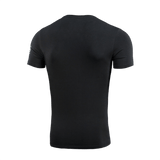 Bagside af M-Tac T-Shirt Surf Club, 93% bomuld, 7% elastan, sort. Inspireret af ukrainske operationer og surfscener. Premium tryk.