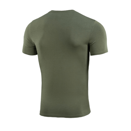 Bagsiden af grøn M-Tac T-Shirt Surf Club med kort ærme og glat design, lavet af bomuld og elastan for perfekt pasform.