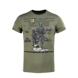 M-Tac T-shirt UA Side i lys oliven med unikt tryk og MagnaColours® blæk, lavet af 93% bomuld og 7% elastan for komfort og holdbarhed.