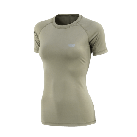 M-Tac T-shirt Ultra Light Polartec Lady i lysebrun med åndbart, hurtigtørrende Power Dry® materiale, designet til træning og hverdag.
