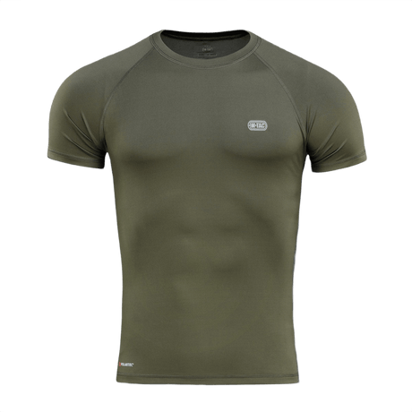 M-Tac T-shirt Ultra Light Polartec i olivengrøn med svedtransporterende Power Dry® materiale, perfekt til træning og outdoor.