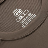 M-Tac Ultra Vent Kortærmet termot-shirt i brun med fokus på materialet og vaskemærket, egnet til træning og udendørs aktiviteter.