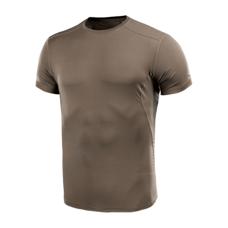 M-Tac Ultra Vent Kortærmet termot-shirt i åndbart materiale egnet til træning og udendørs aktiviteter, 90% polyester, 10% elastan på forside.