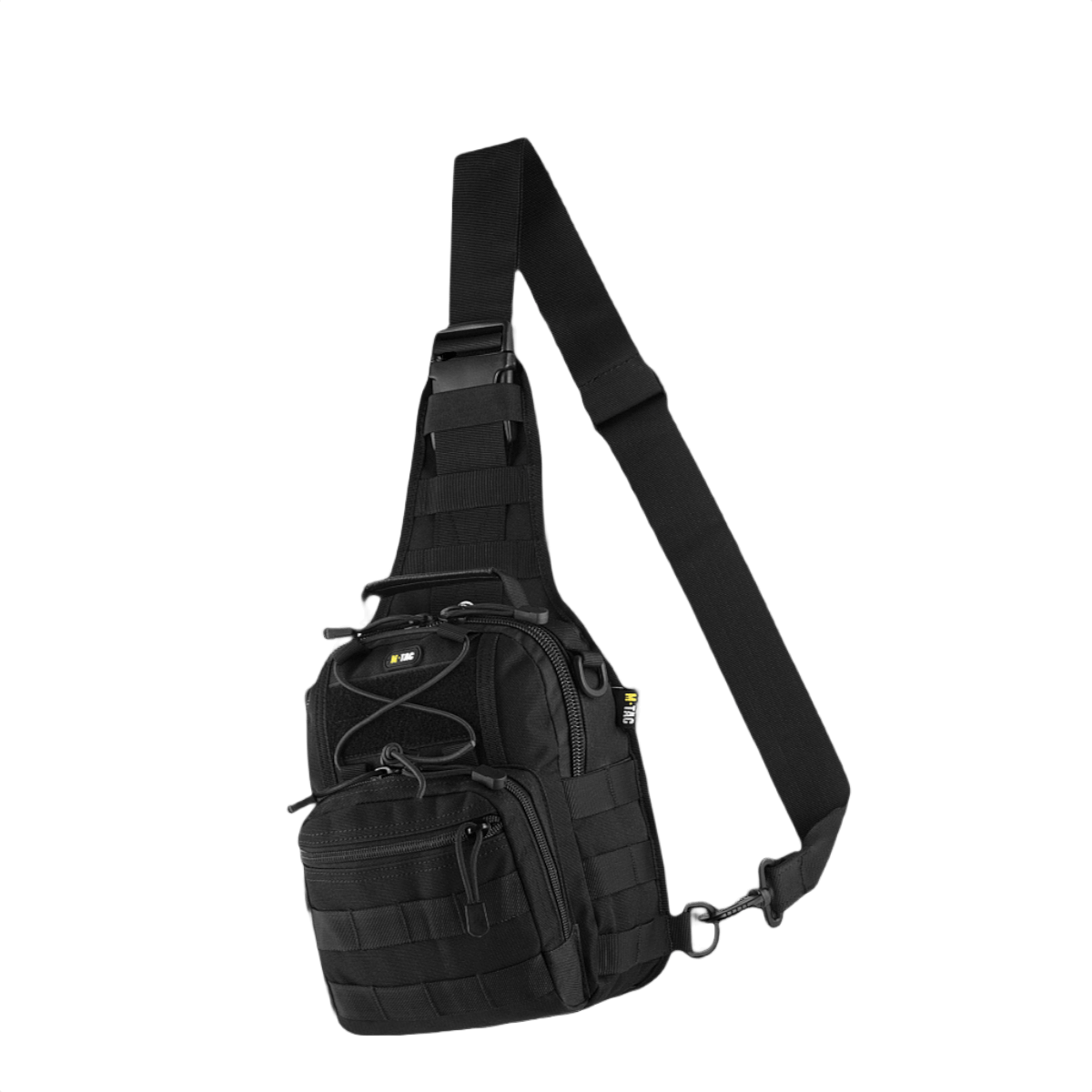 M-Tac Urban Line City Patrol Fastex Taske i sort, hybrid mellem taske og rygsæk med vandafvisende 600D polyester og PVC-coating.