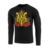 M-Tac Viburnum T-Shirt Long Sleeve med stiliseret Trident og viburnum print, sort langærmet design inspireret af national stolthed og historie.