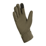 M-Tac Vinterhandsker Soft Shell i olivenfarve, designet til beskyttelse mod dårligt vejr med letvægtsmateriale og funktionel komfort.