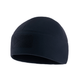 M-Tac Watch Cap Elite Fleece Beanie Hat Velcro i sort, let og varm hue til taktisk brug, perfekt til kolde vejrforhold med velcro-panel.