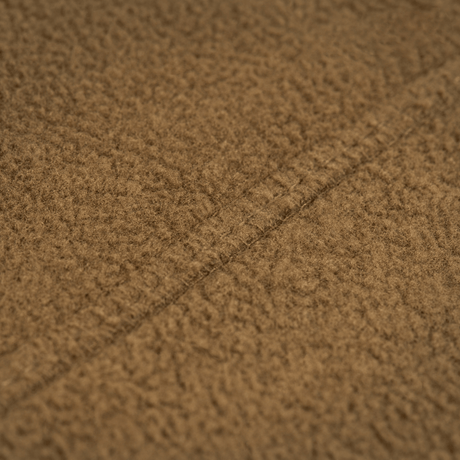 Close-up view of M-Tac Fleece Neck Gaiter med Snor material showcasing brown fleece texture.
