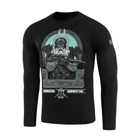 M-Tac T-Shirt Odin Mystery Long Sleeve med print af Odin med AR-15 og ravnene Hugin og Munin. "Valhalla Calling" tema.