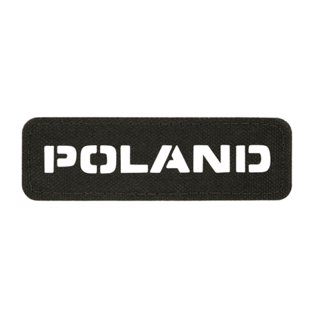 M‑Tac Patch Poland End-to-End 25x80 i sort Cordura 500D med laserindskrift og velcrolukning, 25x80 mm, nationalitetsmarkør