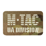 M-Tac Patch UA Division Laser Cut, selvlysende morale patch i Cordura 500D med velcro, ideel til uniform eller taktisk udstyr.