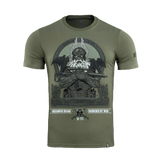 M-Tac T-Shirt Odin med print af Odin, ravne Hugin og Munin og teksten 'Valhalla Calling', bomulds- og elastanblanding, militærgrøn.