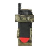 M-Tac kompakt tourniquet-lomme Gen.3 i camo-design til opbevaring af hæmostatisk udstyr, designet til taktiske medicinske situationer.