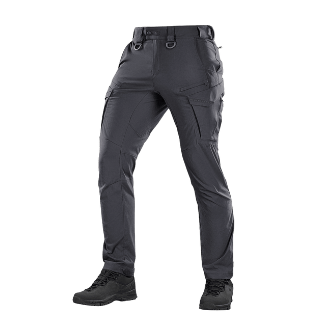 M-Tac Bukser Aggressor Summer Flex i sort, let Rip-Stop nylon, ideelle til taktisk brug i varmt vejr, høj åndbarhed og modstandsevne.